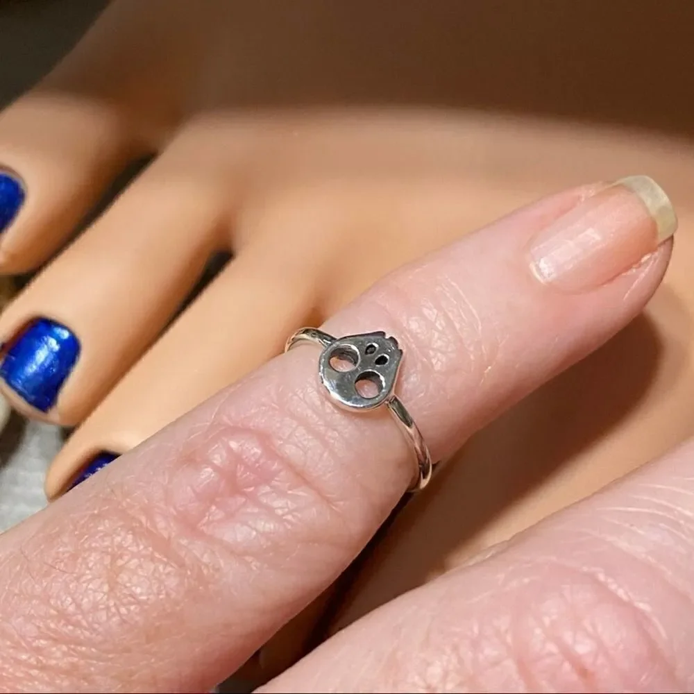 Sterling Silver Skull Toe Ring Midi Ring